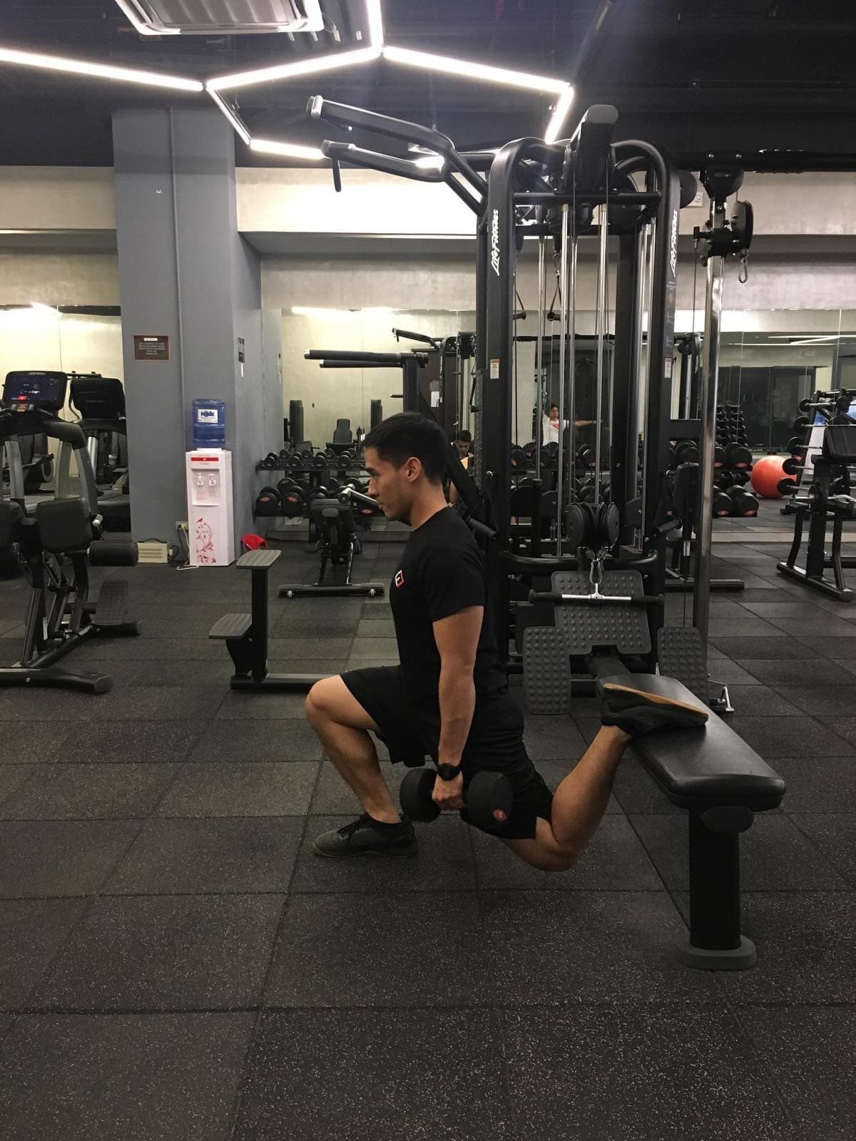If it's too difficult, forego resting your foot on a bench