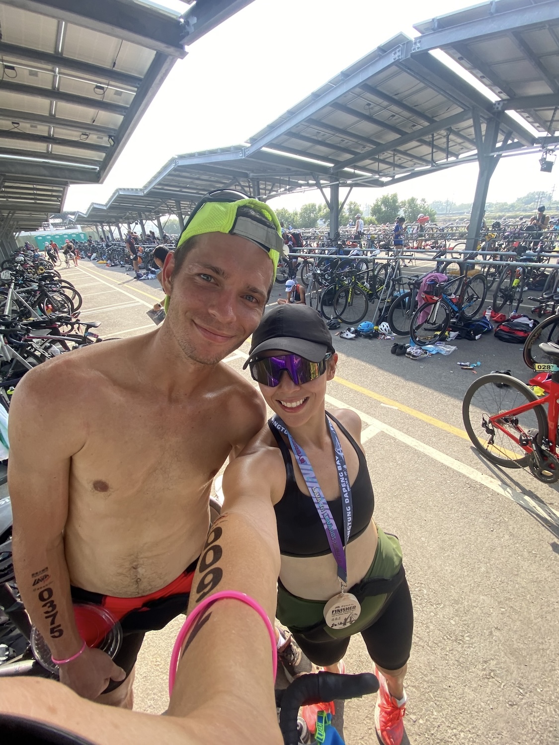 Tata and Kirk's first triathlon together in December 2022